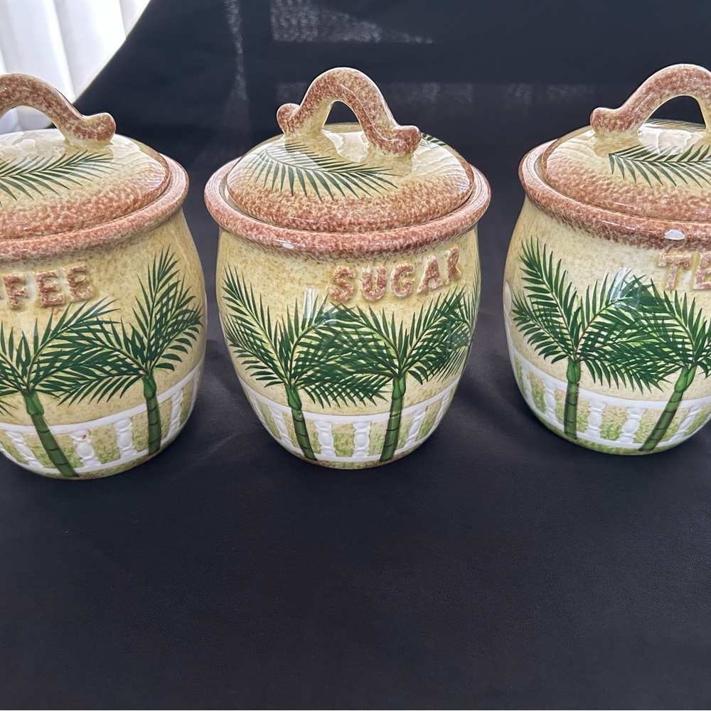 Palm Tree Kitchen Canister Set - Picture 4 of 8